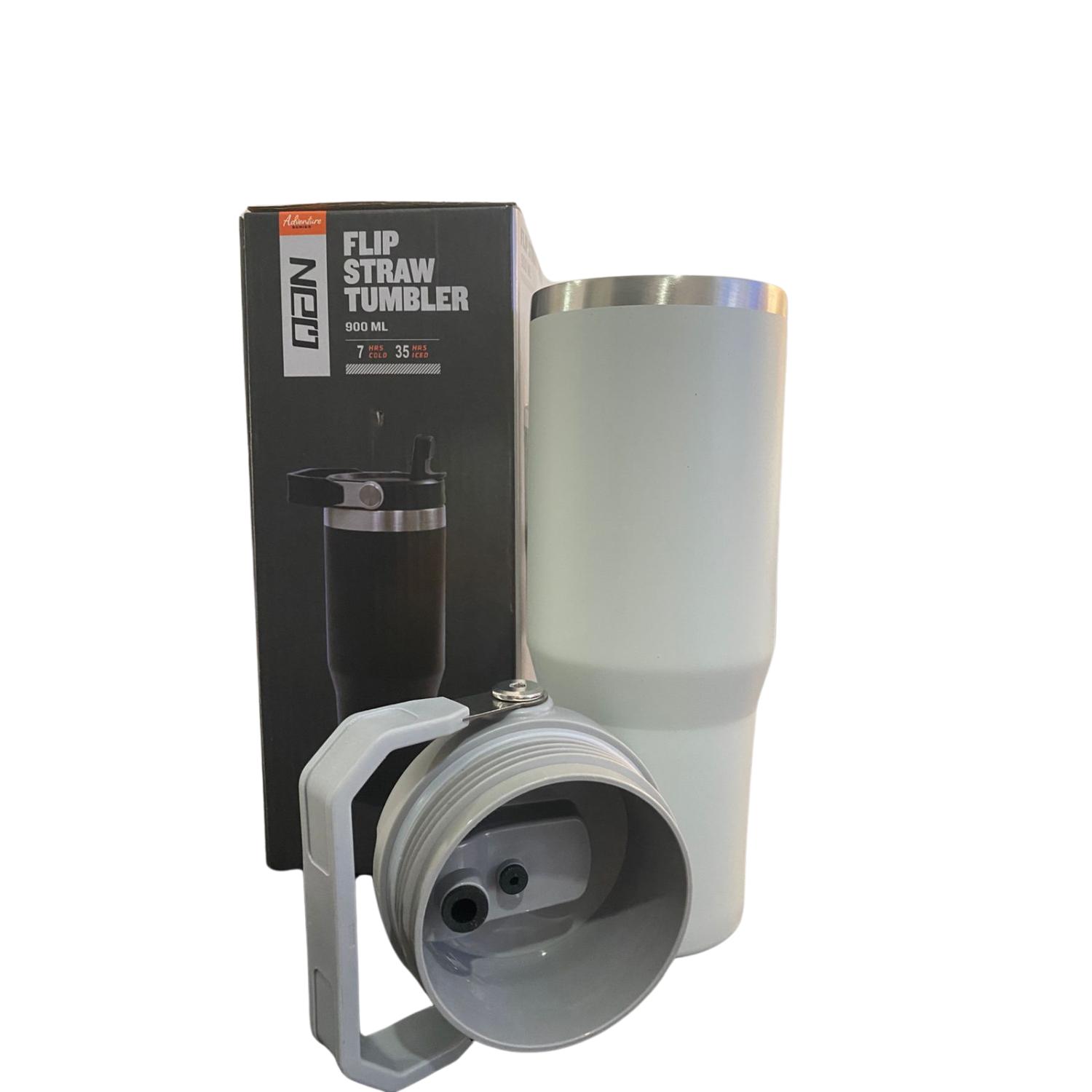 BOTELLA TERMICO FLIP STRAW TUMBLER 900 ML GRIS CLARO - 4