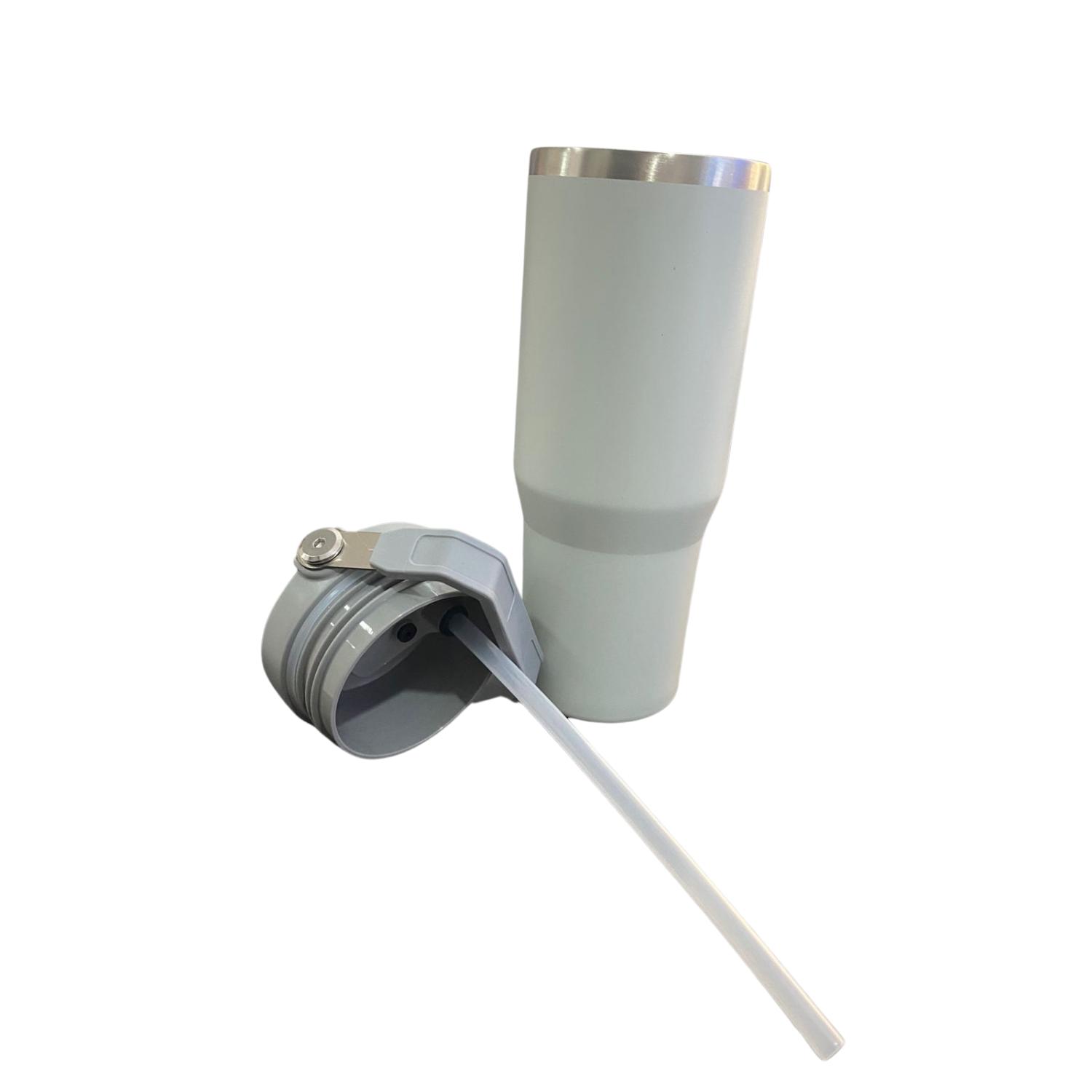 BOTELLA TERMICO FLIP STRAW TUMBLER 900 ML GRIS CLARO - 6