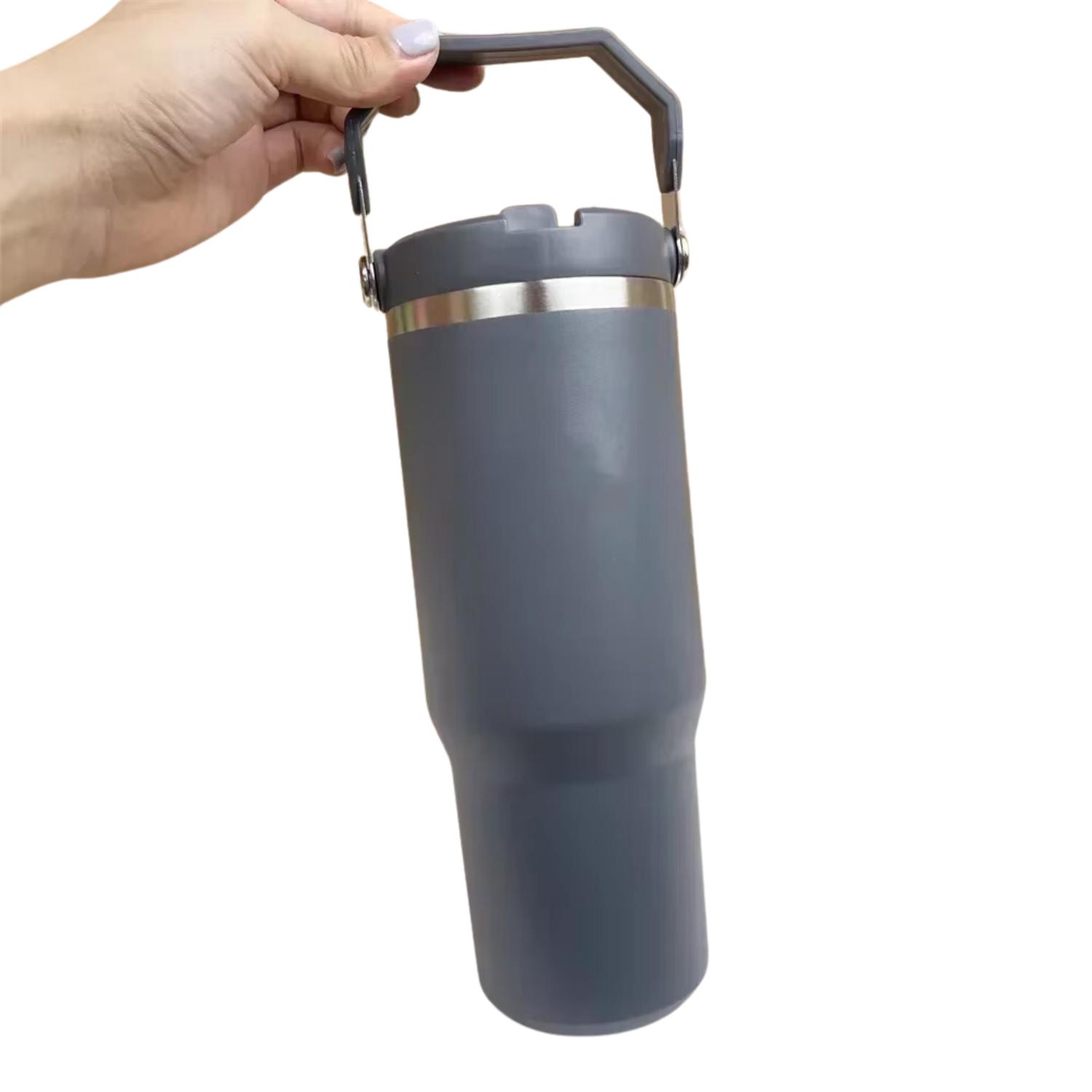 BOTELLA TERMICO FLIP STRAW TUMBLER 900 ML GRIS OSCURO - 3