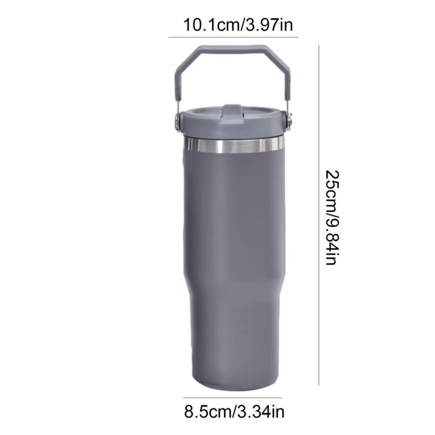 BOTELLA TERMICO FLIP STRAW TUMBLER 900 ML GRIS OSCURO - 4