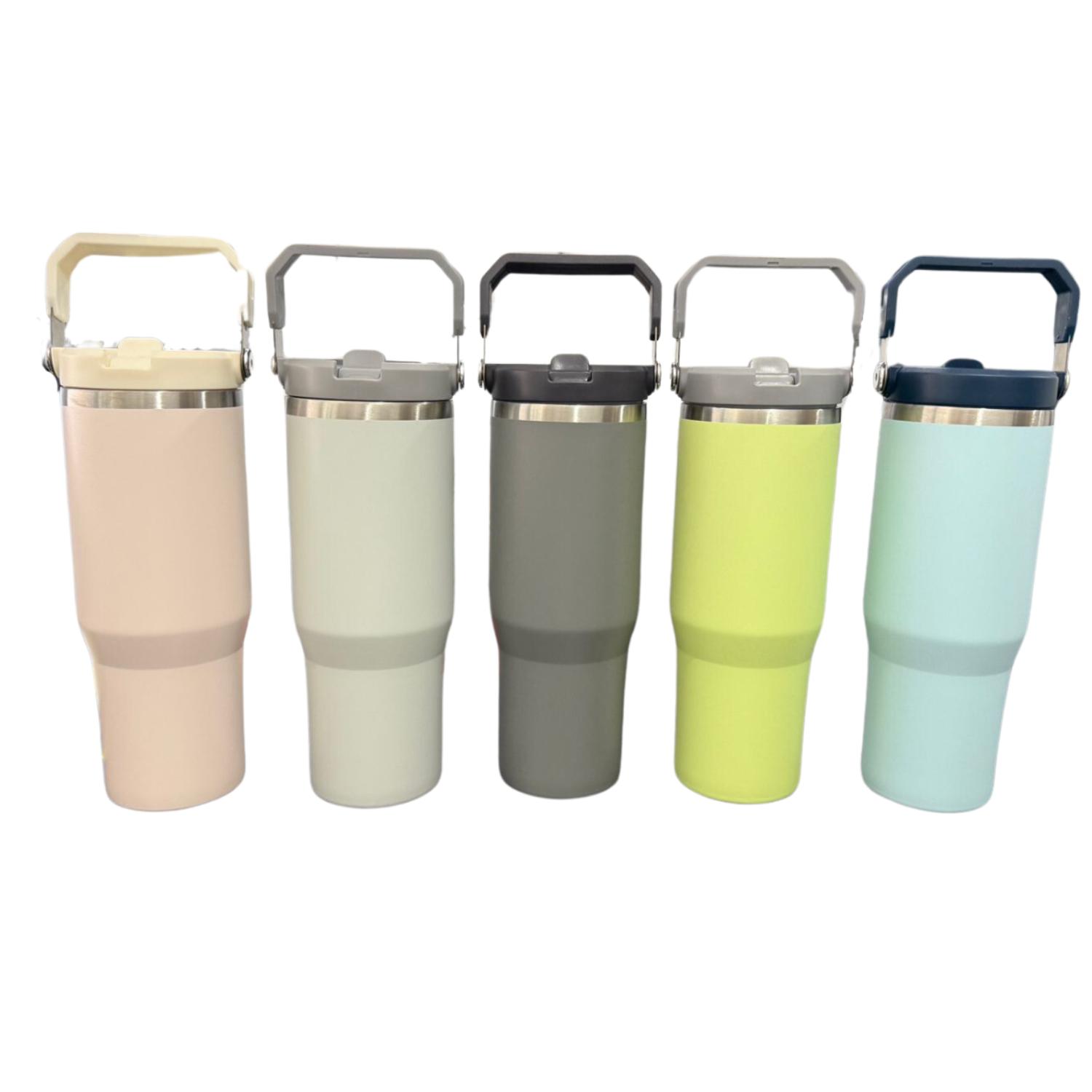BOTELLA TERMICO FLIP STRAW TUMBLER 900 ML GRIS OSCURO - 8