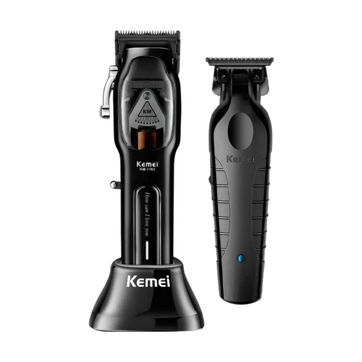 KEMEI BARBER COMBO CLIPPER KM-1763 BLACK + TRIMMER KM-2299 - 2
