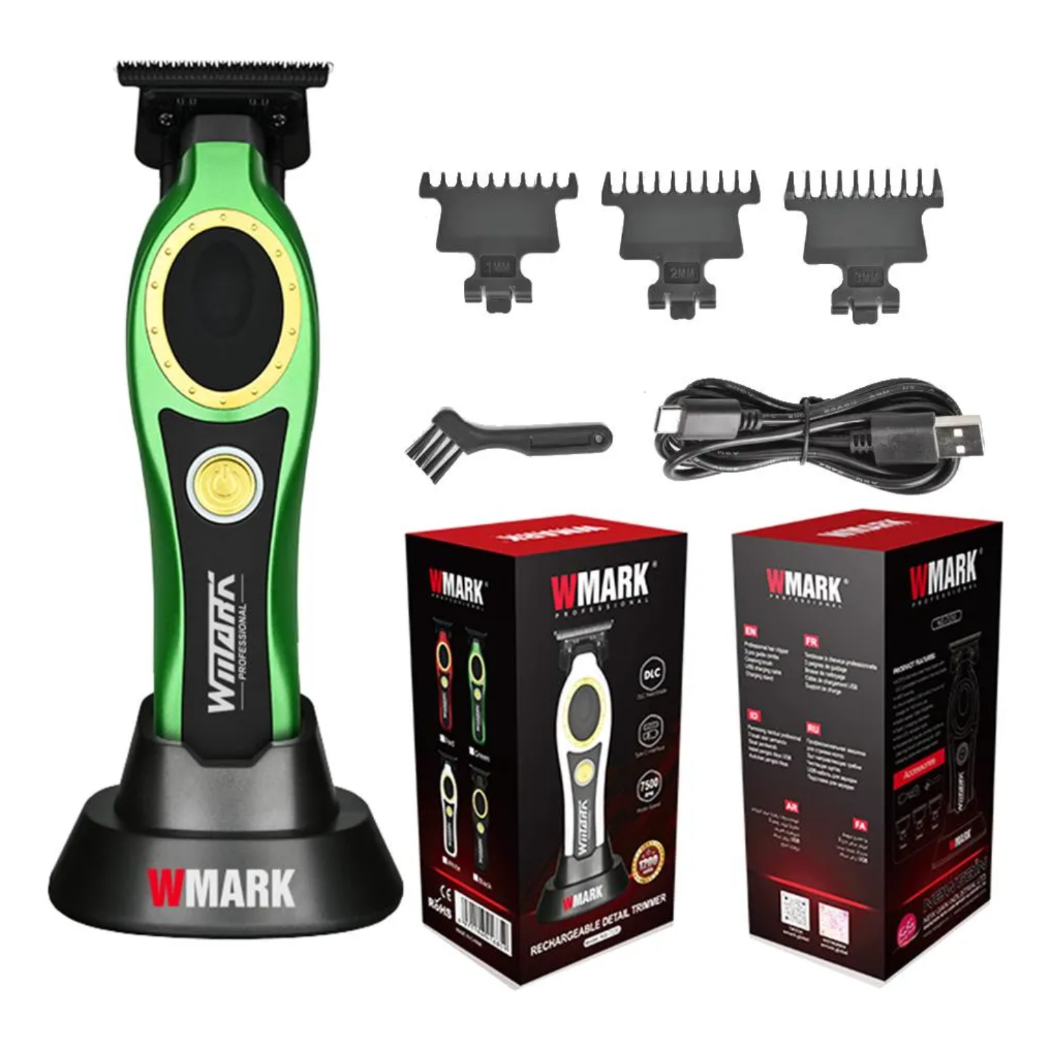 MÁQUINA TRIMMER PATILLERA WMARK NG7230 VERDE 7500 RPM - 3
