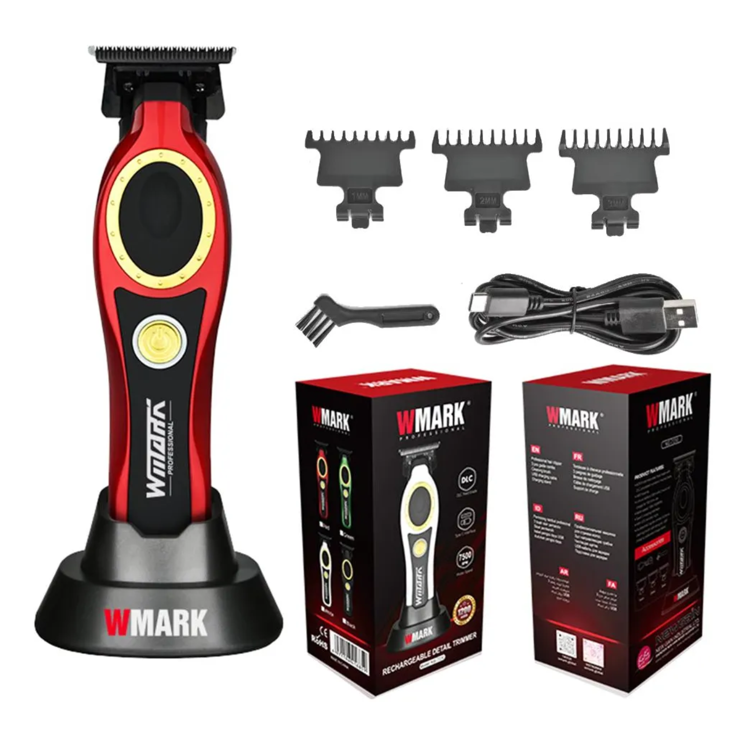 MÁQUINA TRIMMER PATILLERA WMARK NG7230 ROJO 7500 RPM - 3