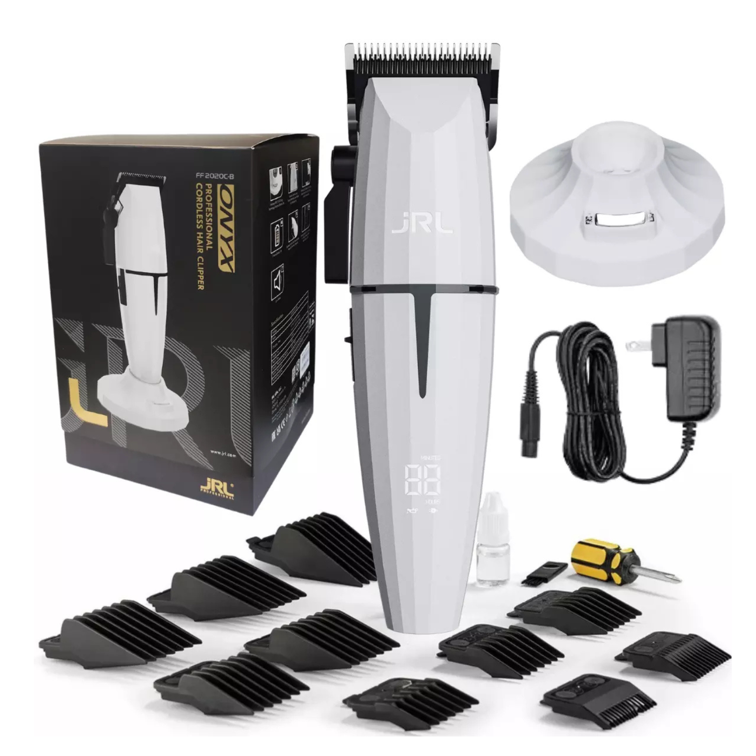 MAQUINA CORTADORA JRL PROF INALÁMBRICA ONYX CLIPPER BLANCO - 7