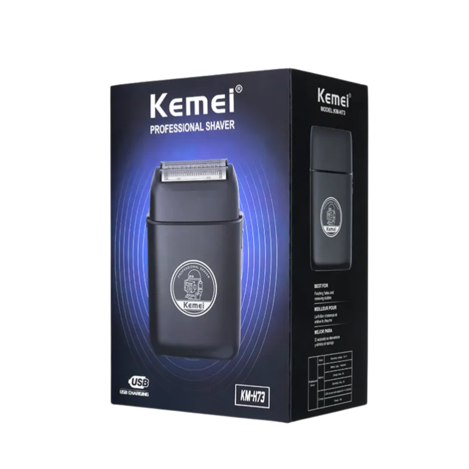 MAQUINA AFEITADORA KEMEI H73 SHAVER INALAMBRICA CON BASE - 3