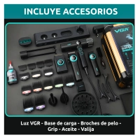BARBER COMBO VGR CORTAPELO, PATILLERA, AFEITADORA Y SECADOR - 2