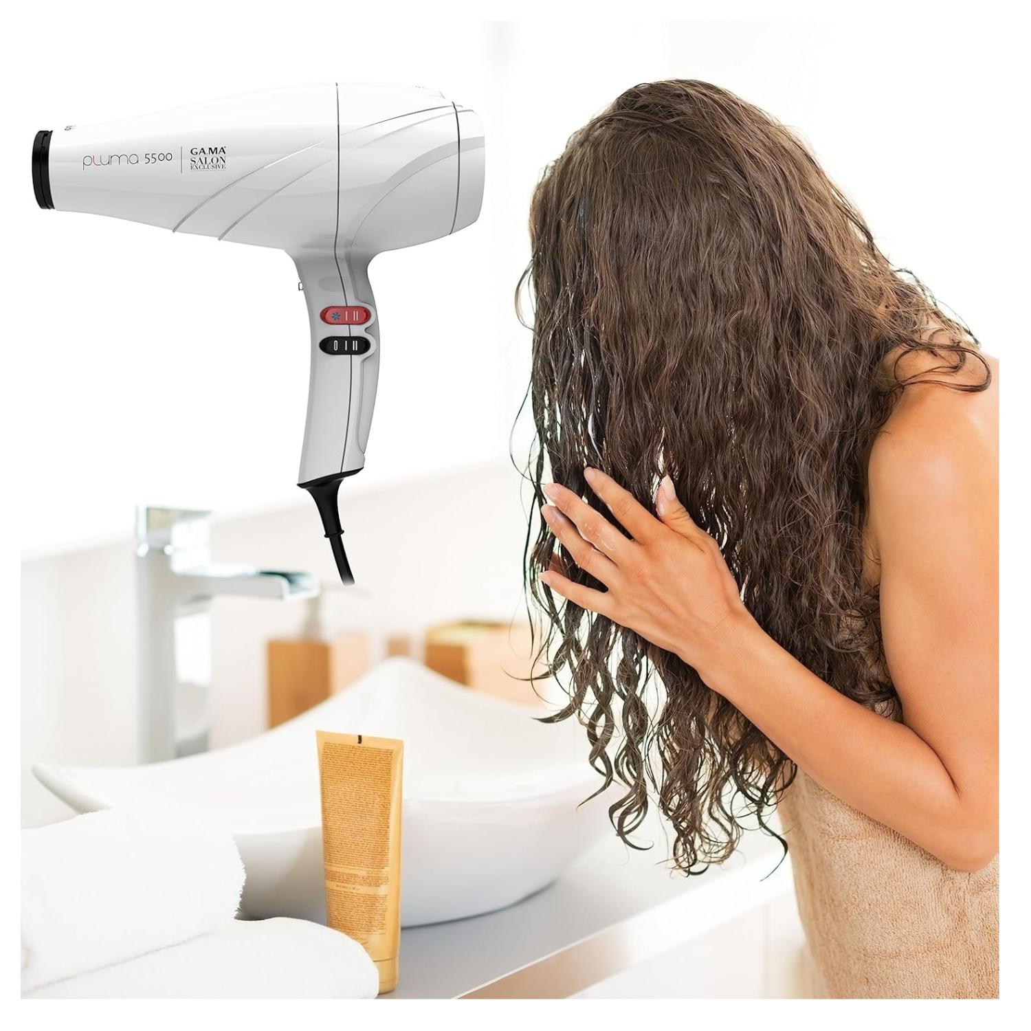 SECADOR DE PELO GAMA PLUMA 5500 ION SYSTEM OXY ACTIVE BLANCO - 6