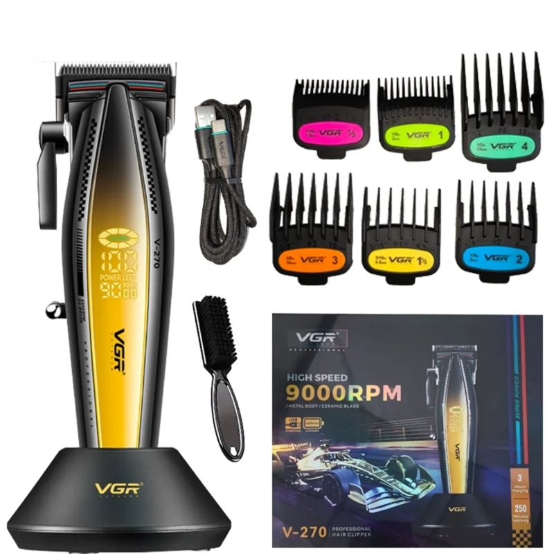 MAQUINA VGR PROFESIONAL CORTA PELO DORADO V-270 9000 RPM - 3