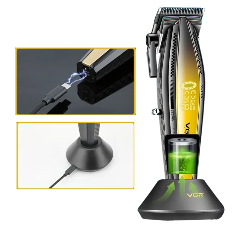 MAQUINA VGR PROFESIONAL CORTA PELO DORADO V-270 9000 RPM - 4