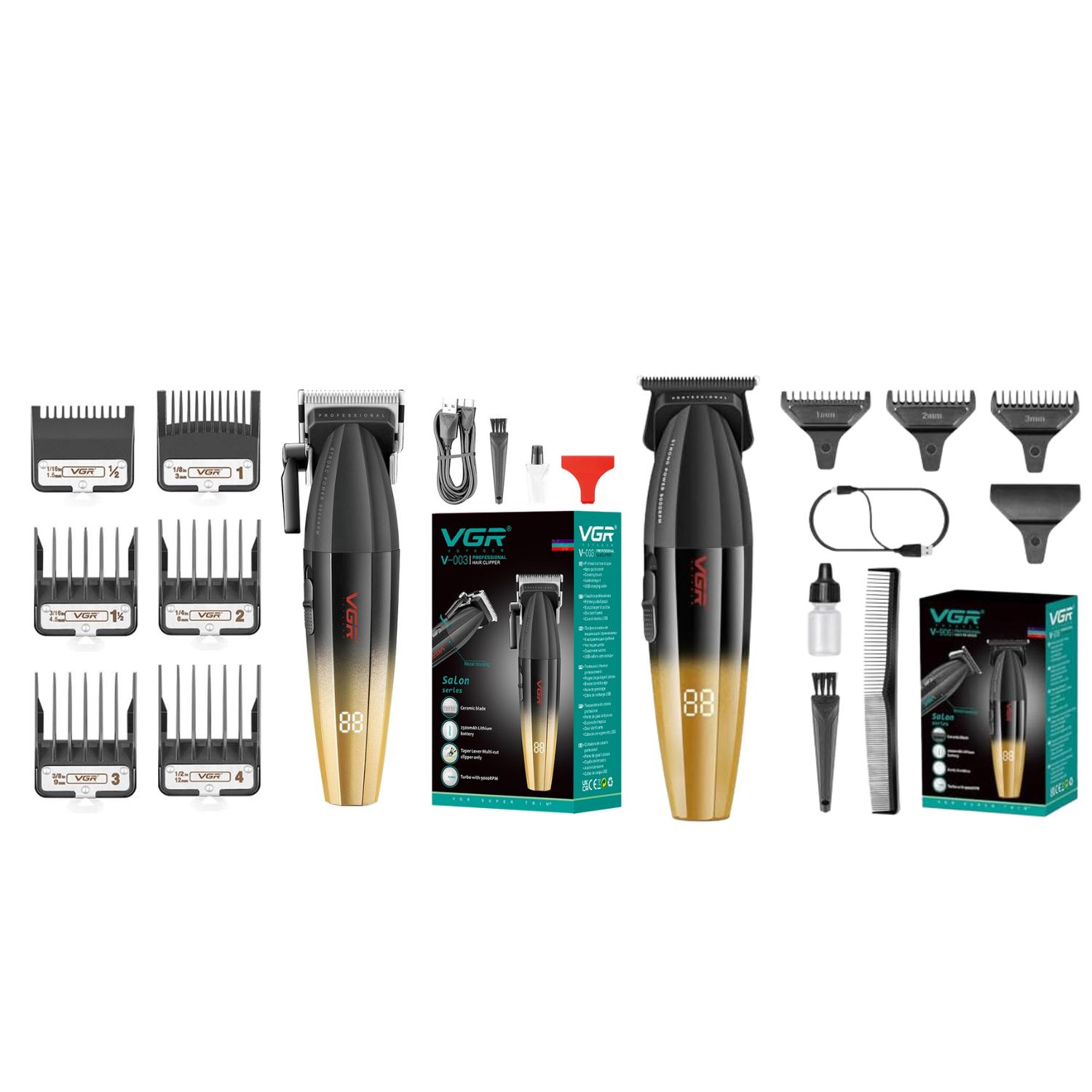 BARBER COMBO VGR PROFESIONAL GOLD CLIPPER Y TRIMMER 9000RPM - 4