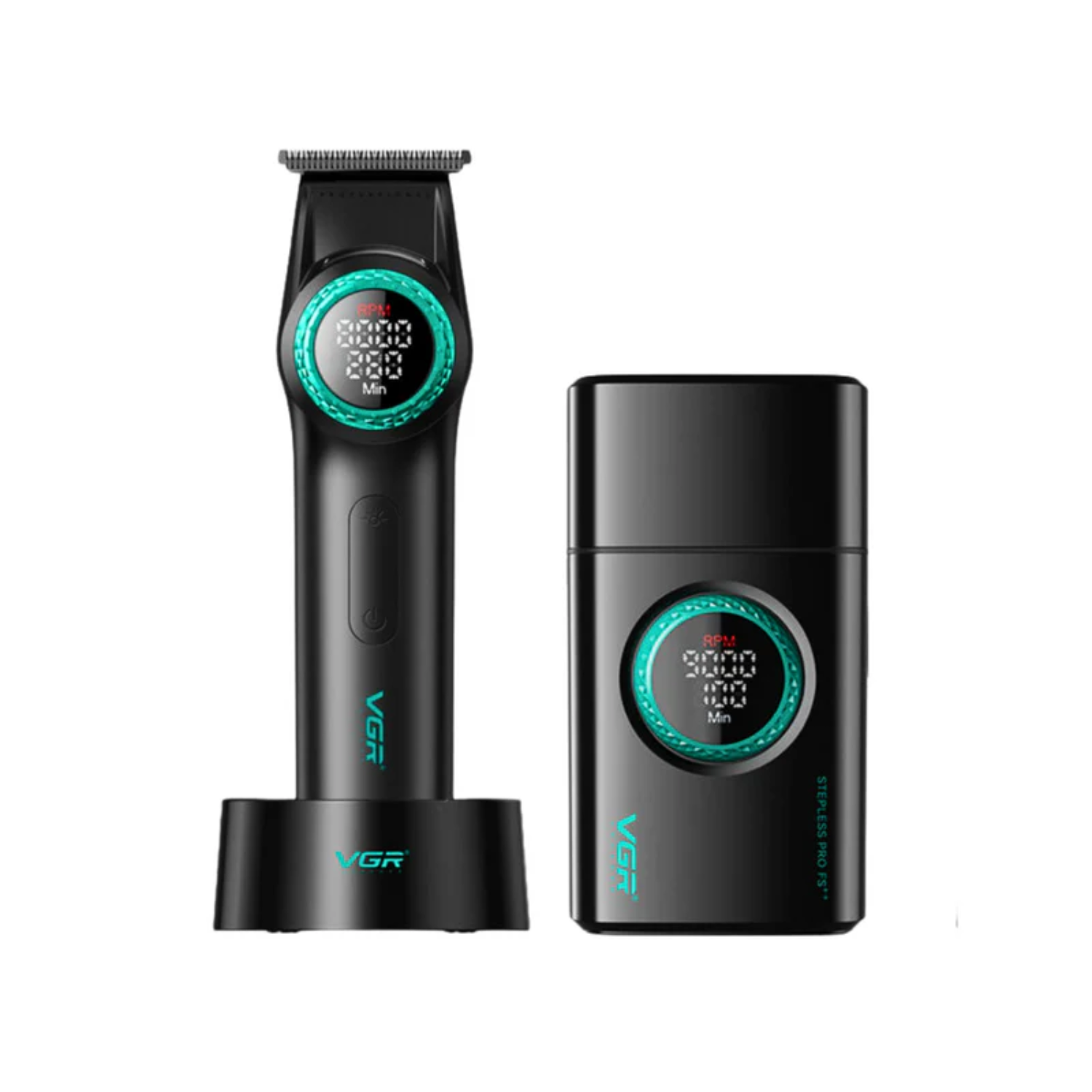 BARBER COMBO VGR PRO PATILERA V-977 + AFEITADORA V-377 NEGRO - 1