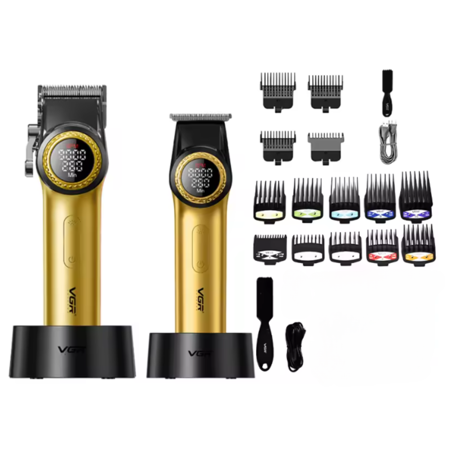 BARBER COMBO DORADO VGR PRO. CORTAPELO V-001 + PATILLERA V-977 - 3