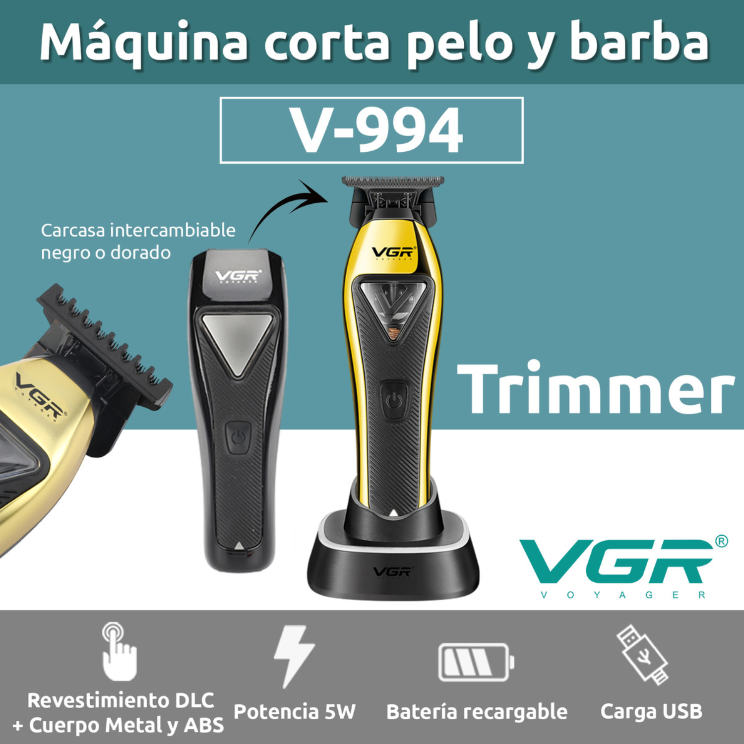 PATILLERA PROFESSIONAL VGR 994 METAL MOTOR VECTOR 10000 RPM - 7
