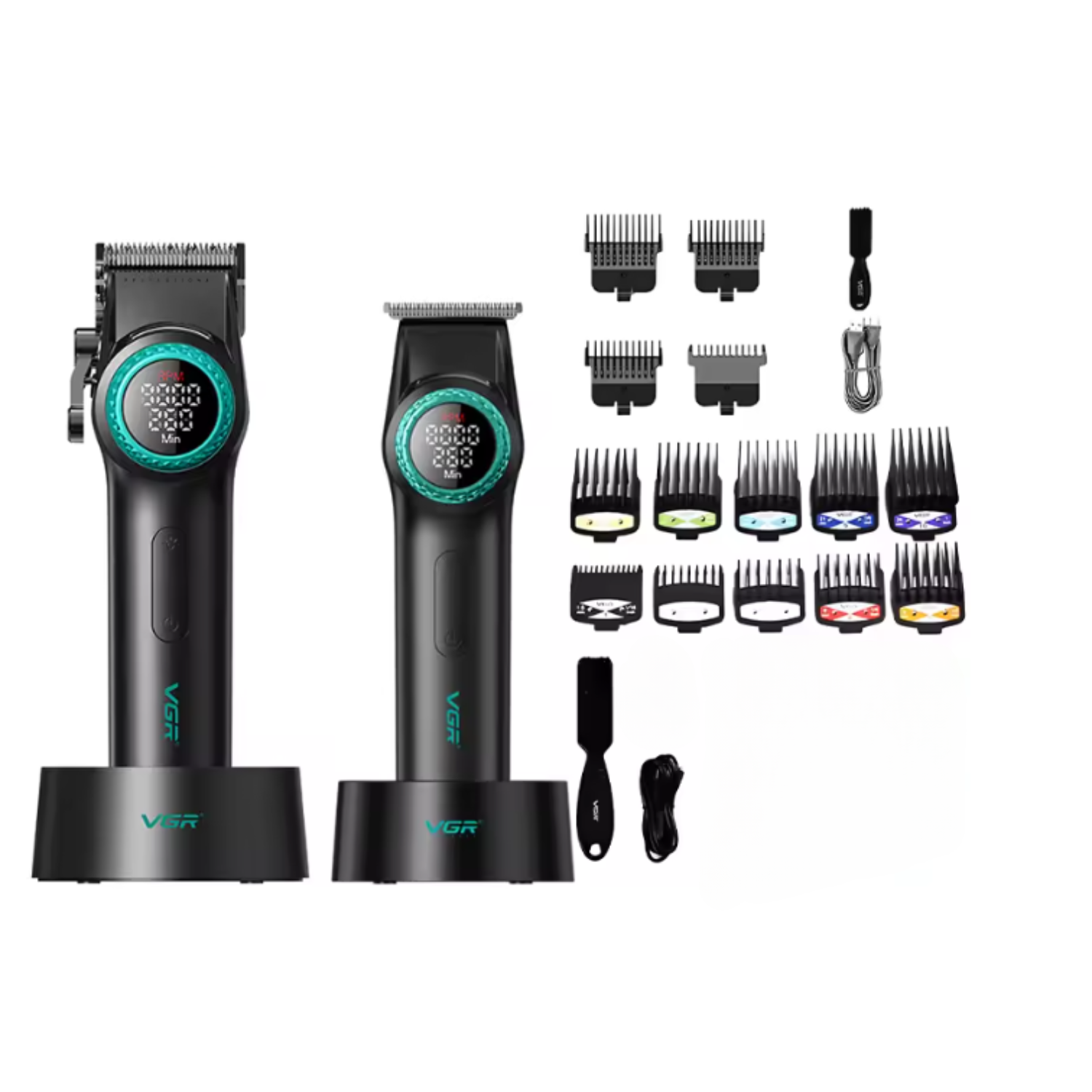 BARBER COMBO EN COLOR NEGRO VGR PRO. CORTAPELO V-001 + PATILLERA V-977 - 3