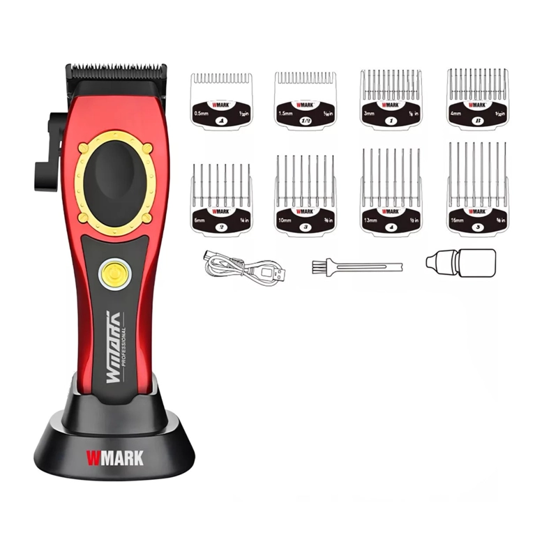 MAQUINA CORTADORA DE PELO PROFESIONAL WMARK NG-7030 ROJO - 4