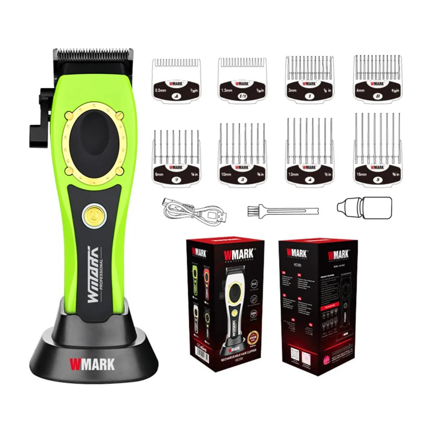 MAQUINA CORTADORA DE PELO PROF. WMARK NG-7030 VERDE - 3