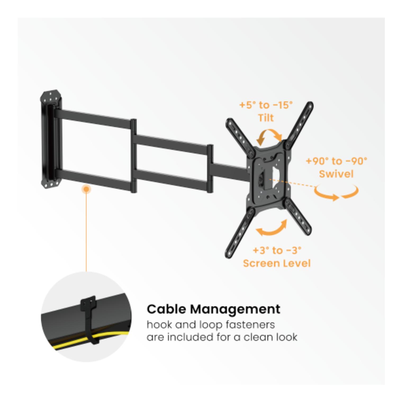 SOPORTE DE TV BRAZO EXTRALARGO PARA PANTALLA DE 23'-65' 35KG - 5