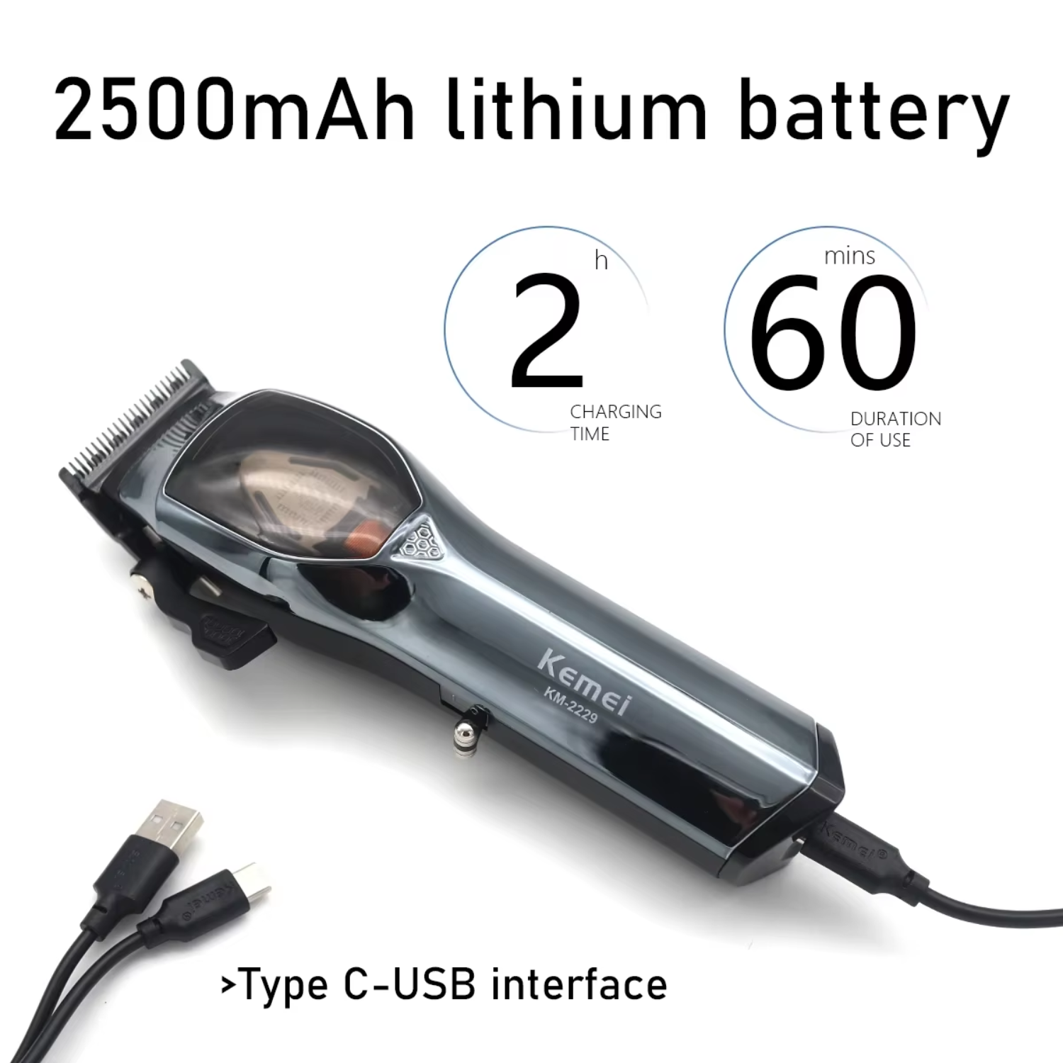 MAQUINA DE CORTE KEMEI PROFISSIONAL 9.000 RPM KM-2229 - 8