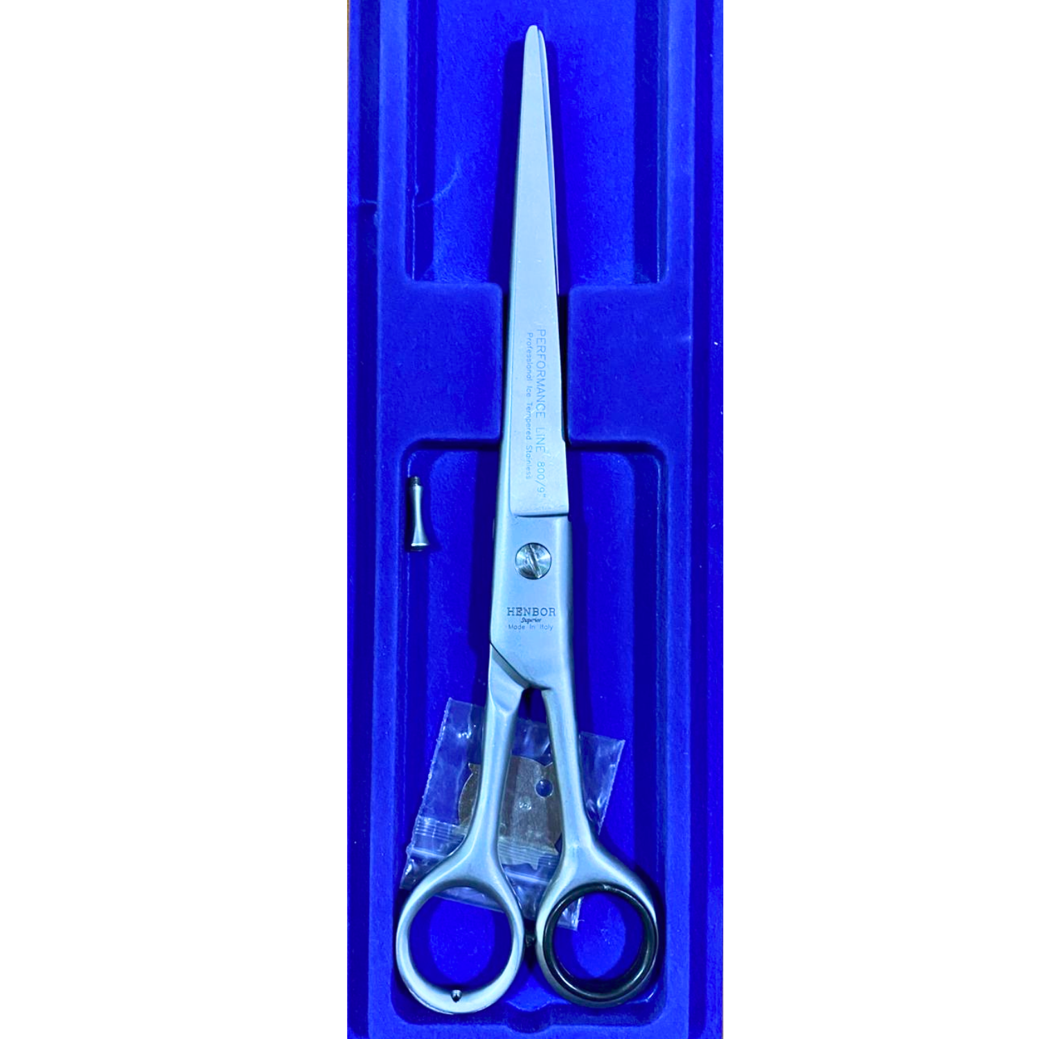 TIJERA HENBOR ITALIANA MICRODENTADA 800 BARBER LINE 9'' - 3