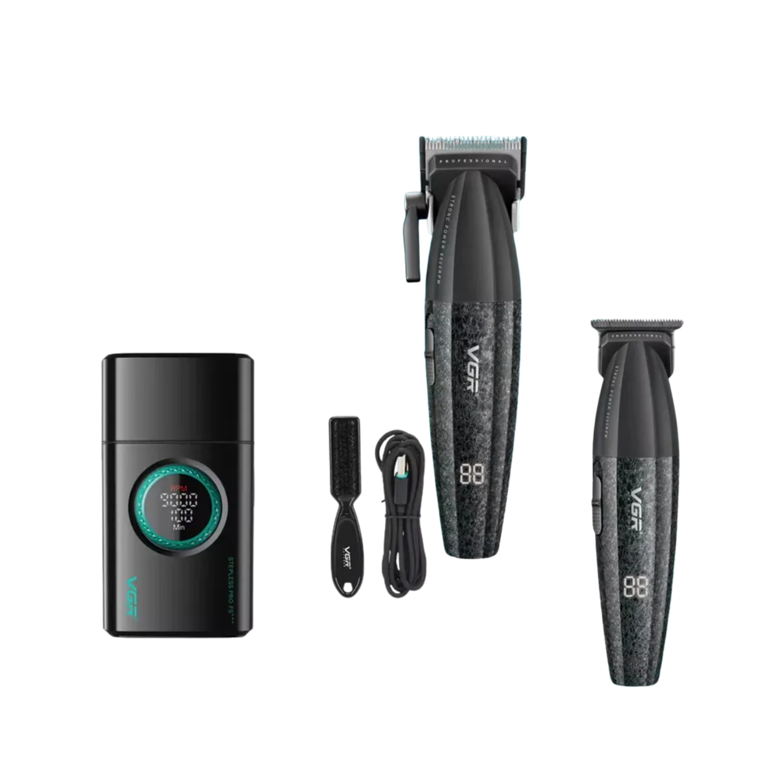 BARBER COMBO VGR V640 CORTAPELO,PATILLERA Y AFEITADORA EN COLOR NEGRO - 5