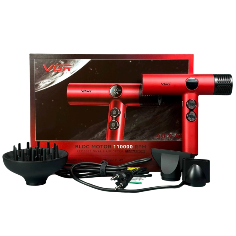SECADOR DE PELO PROFESIONAL VGR V-401 110000 RPM ROJO - 4