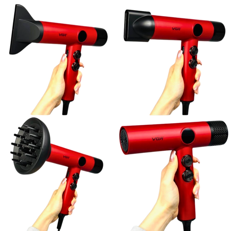 SECADOR DE PELO PROFESIONAL VGR V-401 110000 RPM ROJO - 7