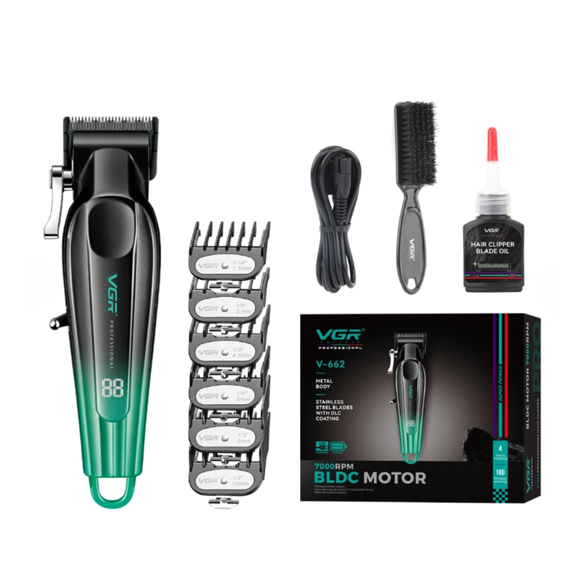 MAQUINA VGR PROFESIONAL CORTAPELO VGR V-662 METALICO VERDE - 3