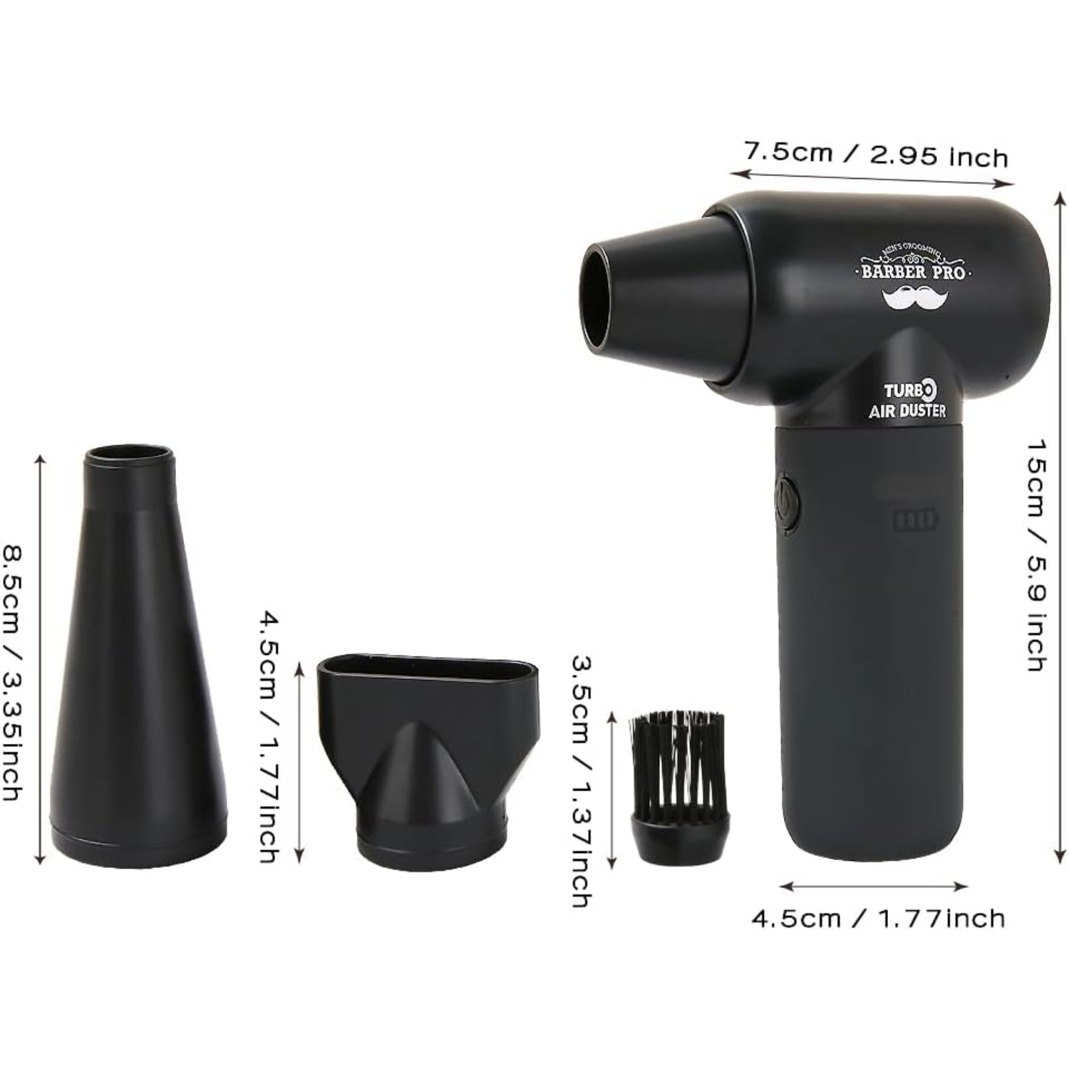 SOPLADOR ELE CTRICO INALAMBRICO 120000RPM CON BOQUILLAS NEGRO - 3