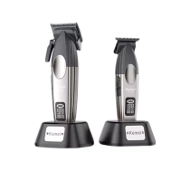 BARBER COMBO KEMEI CORTADORA Y PATILLERA CON BASE 9000 RPM - 2