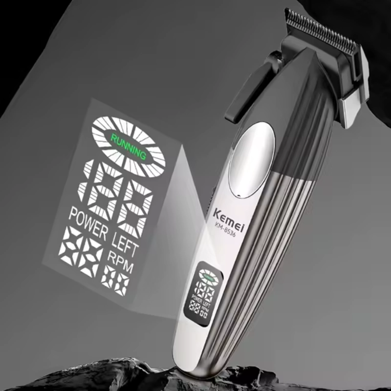 BARBER COMBO KEMEI CORTADORA Y PATILLERA CON BASE 9000 RPM - 6