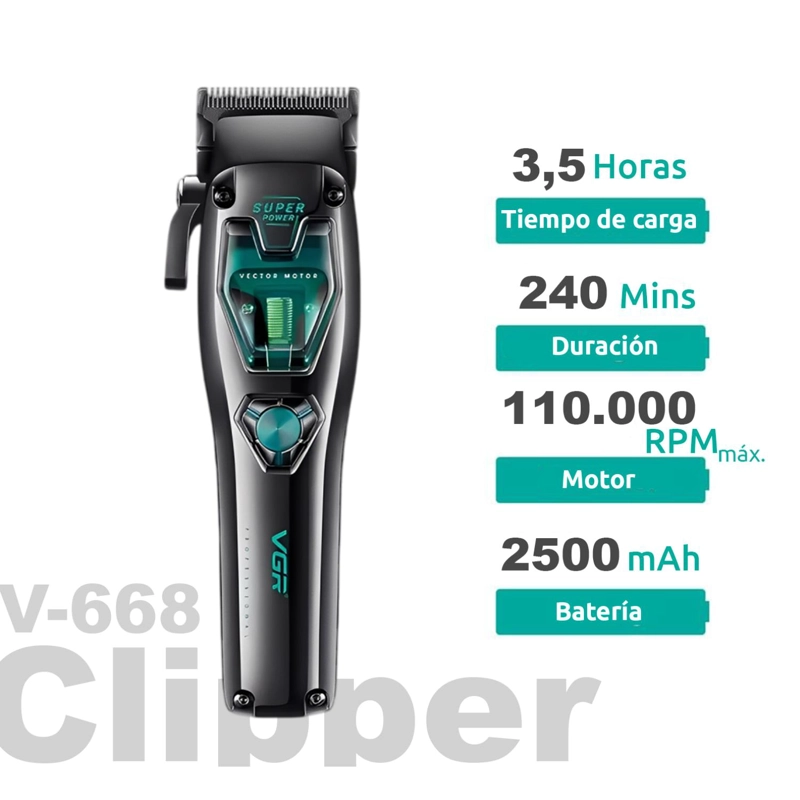MAQUINA DE CORTAR PELO VGR V-668 INALAMBRICA MOTOR VECTOR - 5