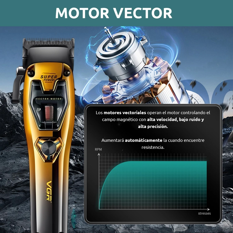 MAQUINA DE CORTAR PELO VGR V-668 INALAMBRICA MOTOR VECTOR - 6