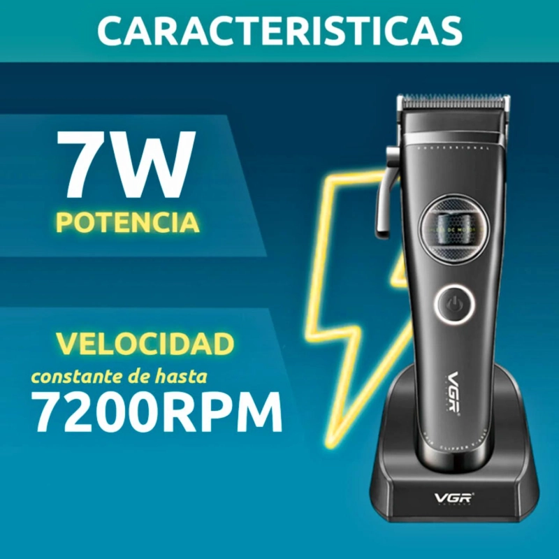 MAQUINA CORTAR PELO VGR880C CERAMICA MOTOR ROTATECH NEGRO - 6