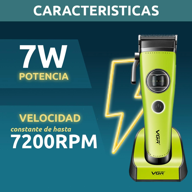 MAQUINA CORTAR PELO VGR880C CERAMICA MOTOR ROTATECH VERDE - 7