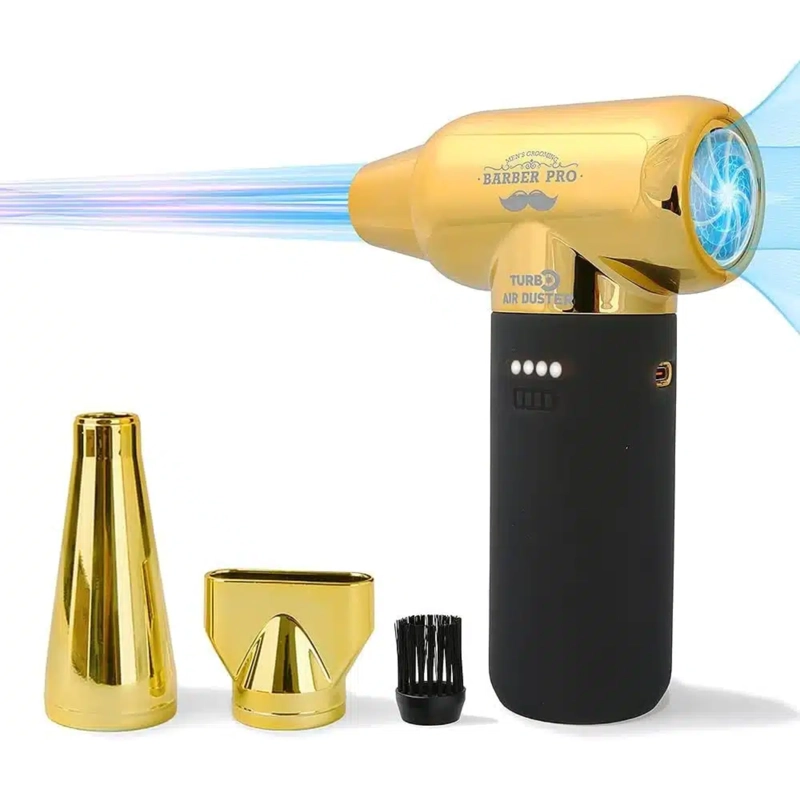 SOPLADOR ELE CTRICO INALAMBRICO 120000RPM CON BOQUILLAS DORADO - 1