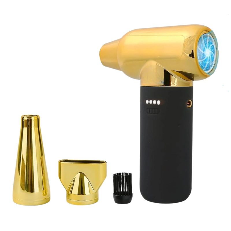 SOPLADOR ELE CTRICO INALAMBRICO 120000RPM CON BOQUILLAS DORADO - 2