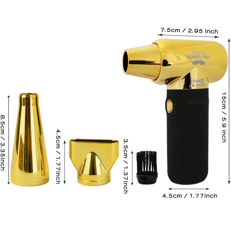 SOPLADOR ELE CTRICO INALAMBRICO 120000RPM CON BOQUILLAS DORADO - 3