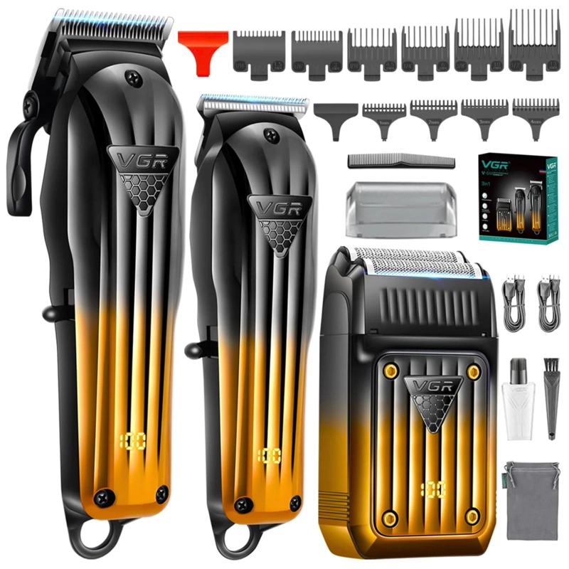 BARBER COMBO VGR PROFESIONAL V644 CLIPPER + TRIMMER + SHAVER - 3