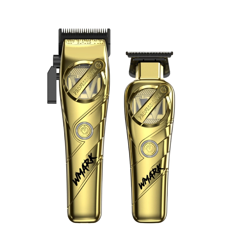 KIT CORTADORA DE PELO + TRIMMER DETAILER WMARK NG-8613 DORADO - 1