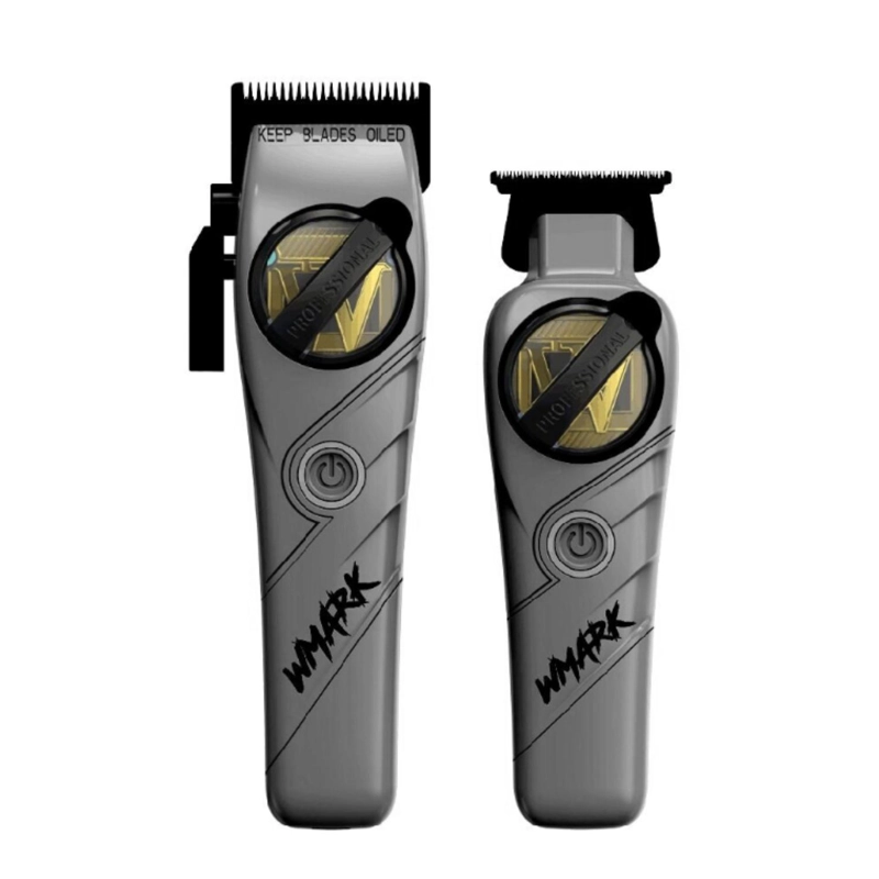 KIT CORTADORA DE PELO + TRIMMER DETAILER WMARK NG-8613 PLOMO - 1