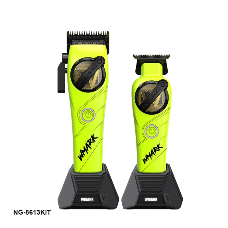 KIT CORTADORA DE PELO + TRIMMER DETAILER WMARK NG-8613 VERDE - 3