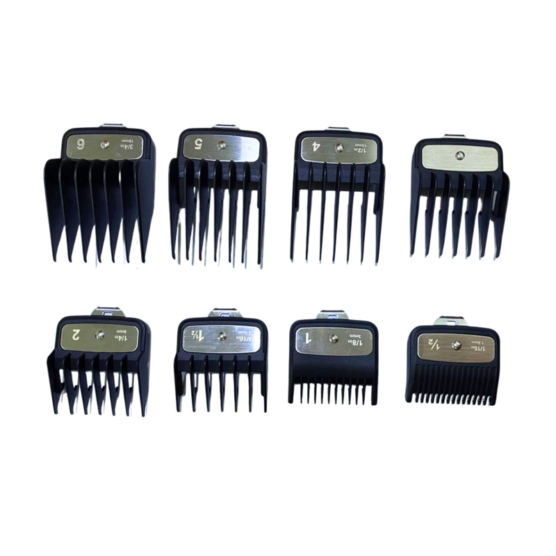 SET PEINES DE ALZA GUIA PREMIUM METALICO X 8 U COLOR NEGRO - 1
