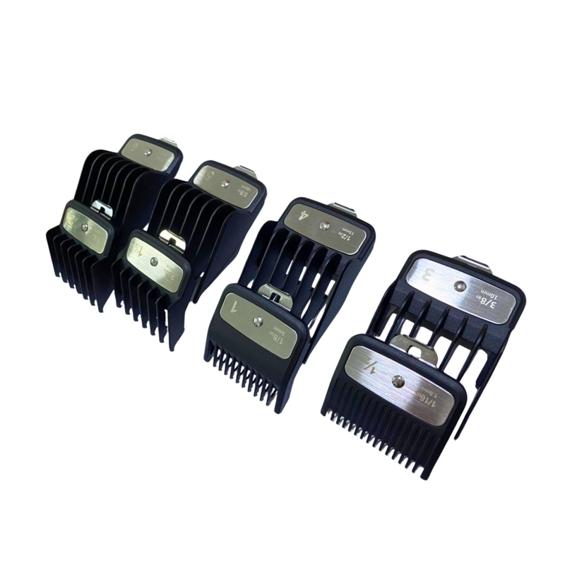 SET PEINES DE ALZA GUIA PREMIUM METALICO X 8 U COLOR NEGRO - 2