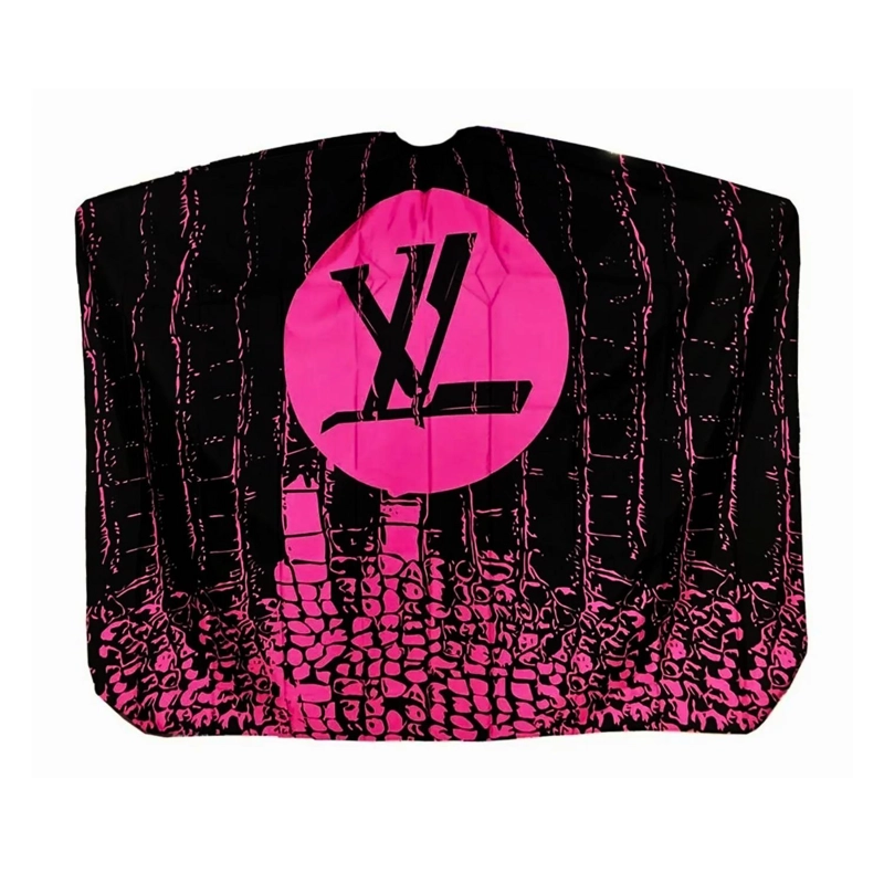 CAPA DE PELUQUERIA BARBER PROFESIONAL ROSADO CON NEGRO - 1
