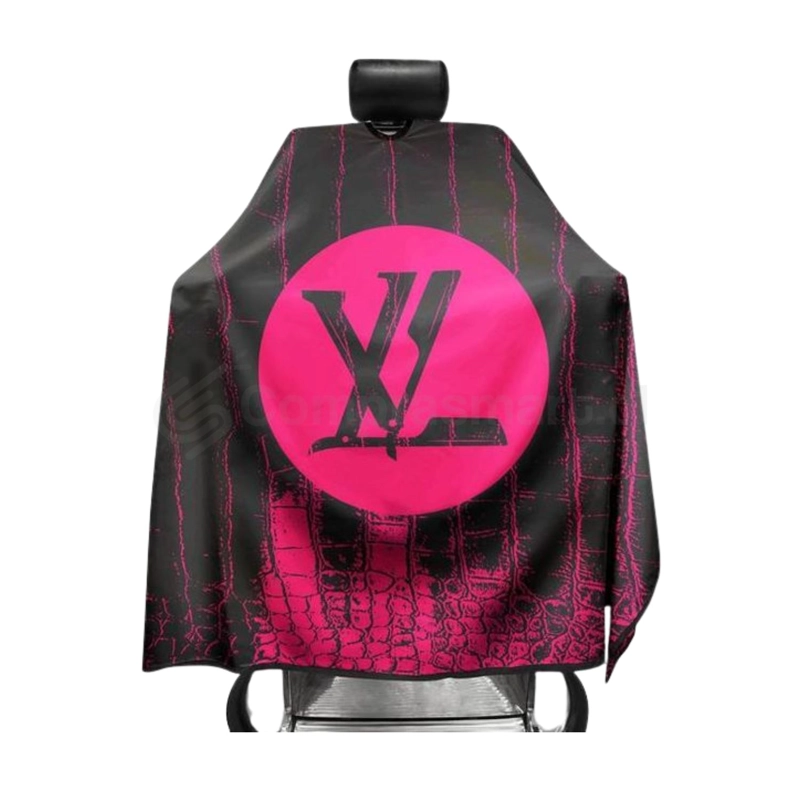 CAPA DE PELUQUERIA BARBER PROFESIONAL ROSADO CON NEGRO - 3