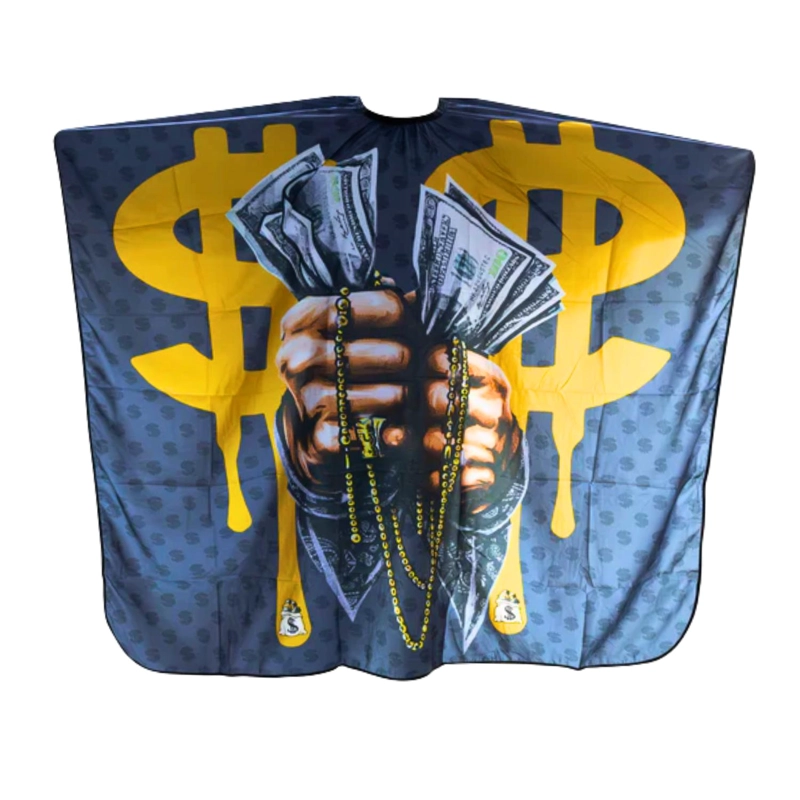 CAPA PARA BARBERIA PELUQUERIA 160CM X 145CM  DISEÑO DINERO - 1