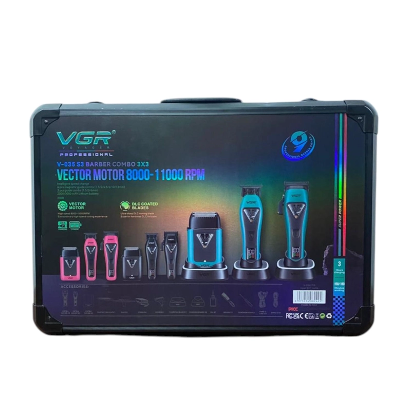 MAQUINA DE CORTAR PELO VGR V-035 S3 MOTOR VECTOR + CARCASA MALETIN - 4