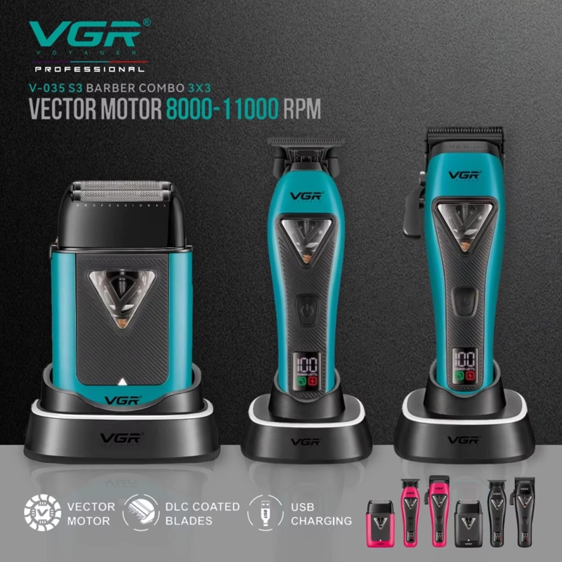 MAQUINA DE CORTAR PELO VGR V-035 S3 MOTOR VECTOR + CARCASA MALETIN - 7