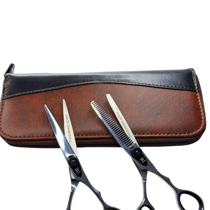 KIT DE TIJERAS WMARK PRO D78-PS069 6″ CON ESTUCHE Y PEINETA - 2